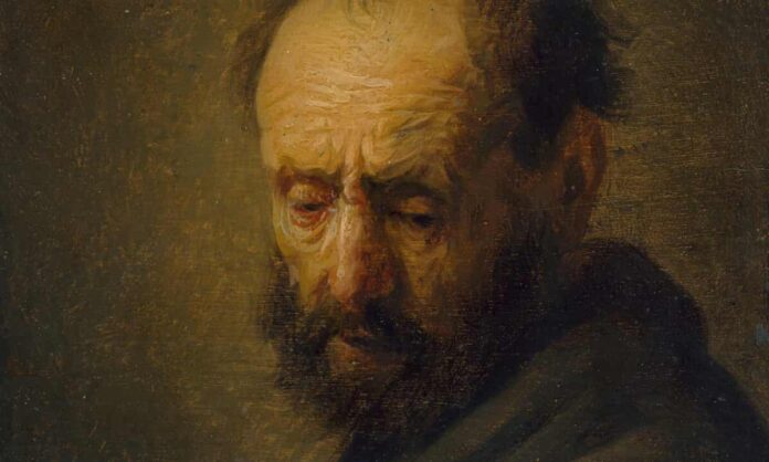 Rembrandt szak�llas f�rfiport�ja (r�szlet) - forr�s: Ashmolean Museum, University of Oxford �s The Guardian