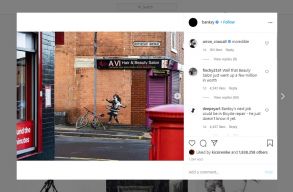 Banksy mag�ra v�llalta a nottinghami h�zfalon felt�nt graffitit